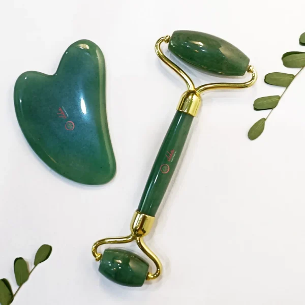 Aventurine Green Facial Jade Roller & Gua Sha Stone - Image 4