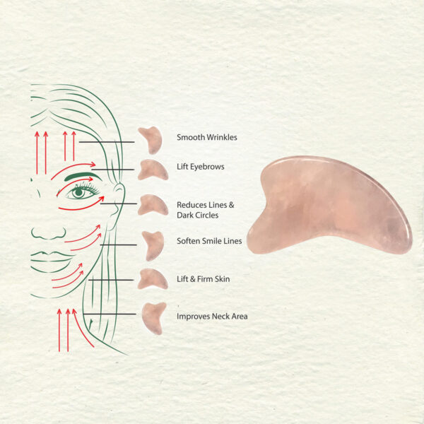 Rose quartz guasha | Bent Heart shape - Image 3