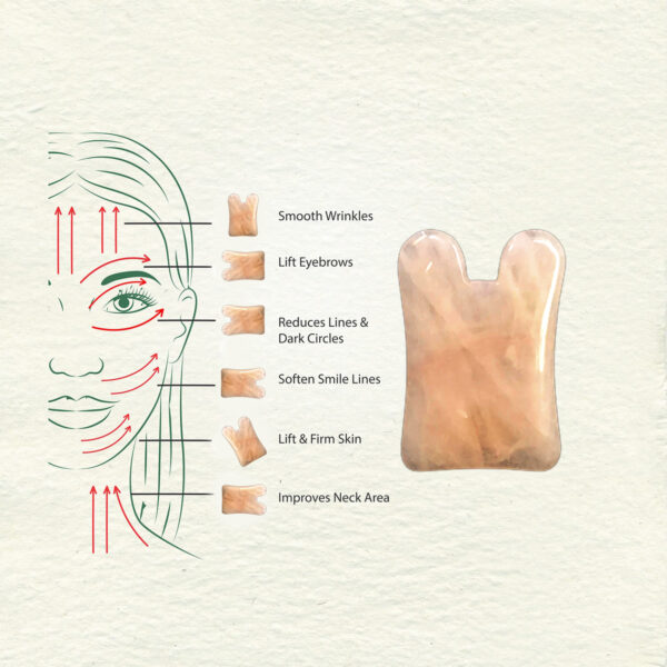 Rose Quartz Guasha  | Concave shape - Image 3