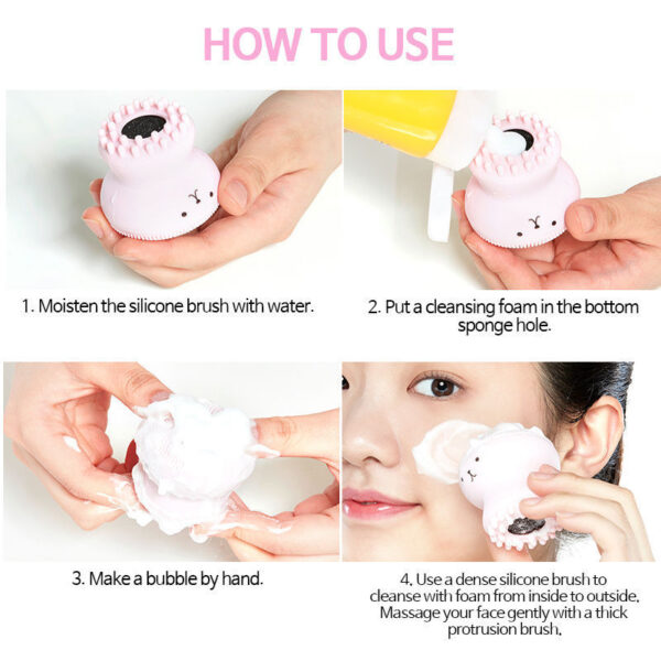 Ilika Jellyfish Facial Cleansing Brush | Silicone Double Sided Small Massaging Scrubber | 1 pice - Image 4