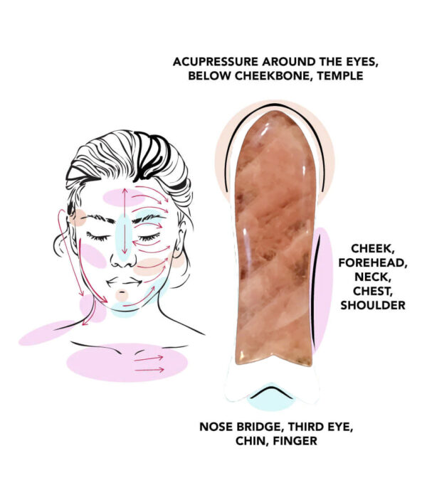 Rose Quartz Fish Shape Gua Sha 100% Natural - Image 3