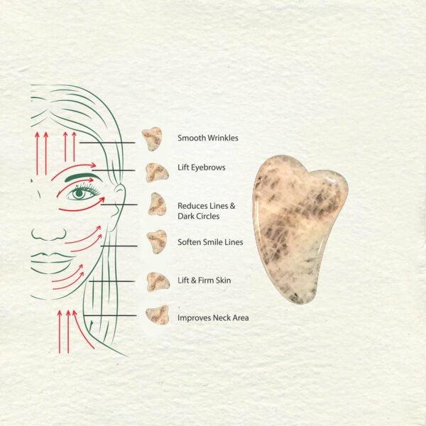 Iliak Rose Quartz Gua Sha | Horn shape - Image 3