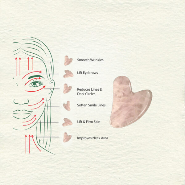 Ilika Rose Quartz Gua Sha Stone For Facial Massages - Image 7