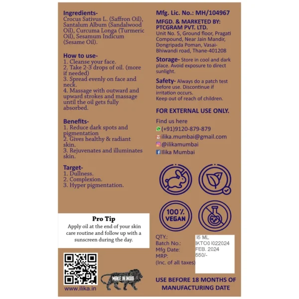 Kumkumadi Tailam | Anti-Inflammatory | 15 ML - Image 8